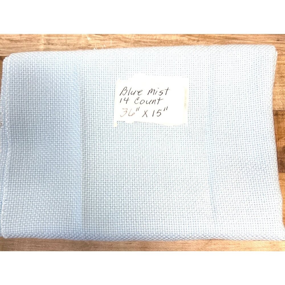 14 Count Blue Mist Aida Cross Stitch Fabric 36" X 15"